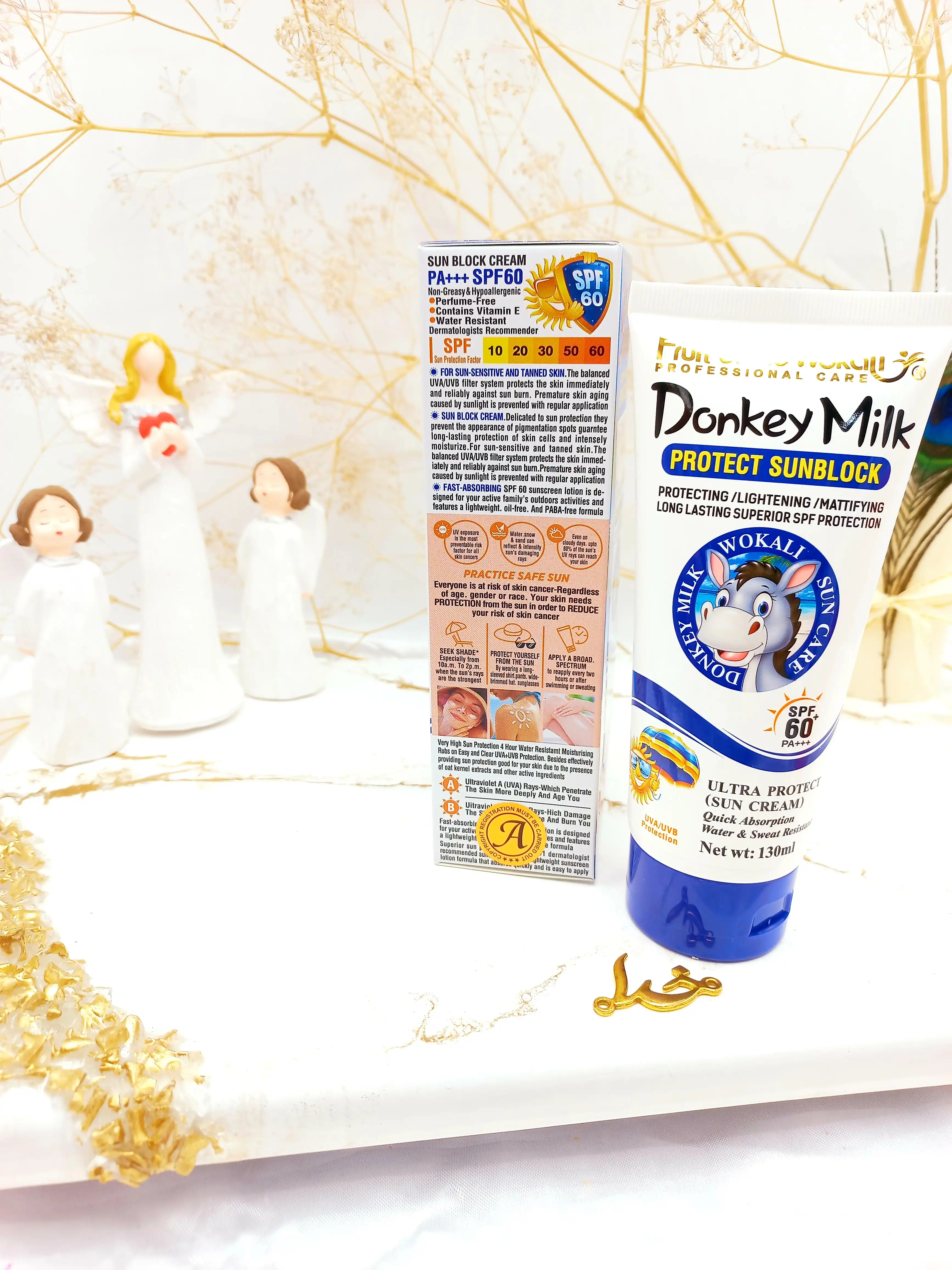 کرم ضدآفتاب  روشن کننده و مات کننده شیر الاغ SPF60 وکالی Wokali کد HA3085