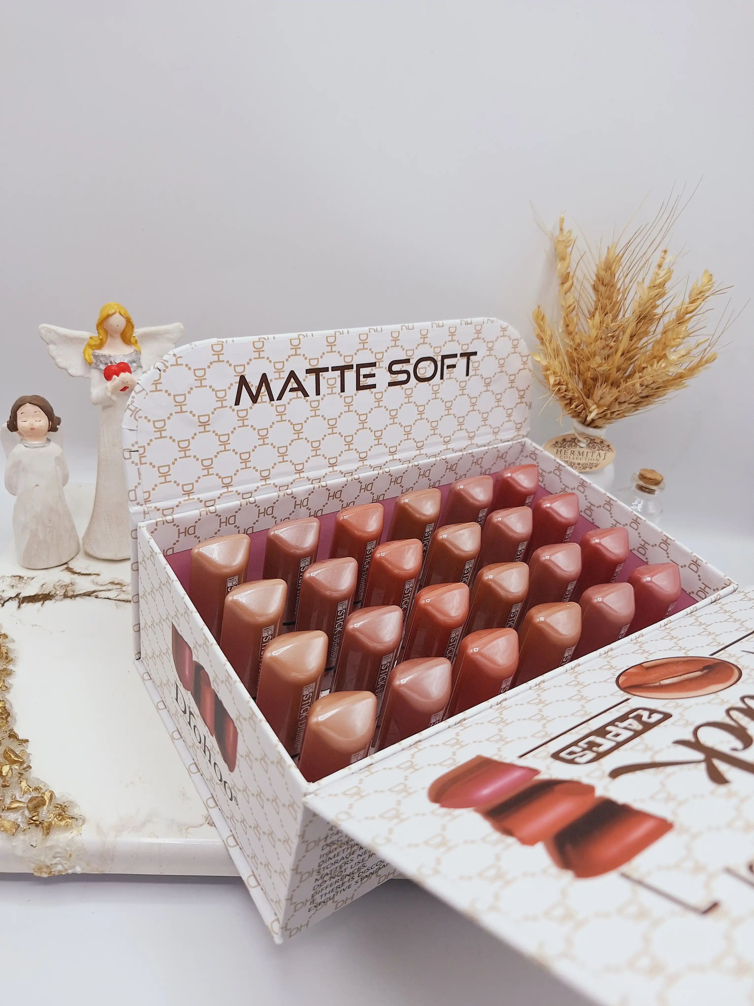 پک رژ 24 تایی مدل کیف زنانه سفید برند دروهو Drohoo کد ZY23108