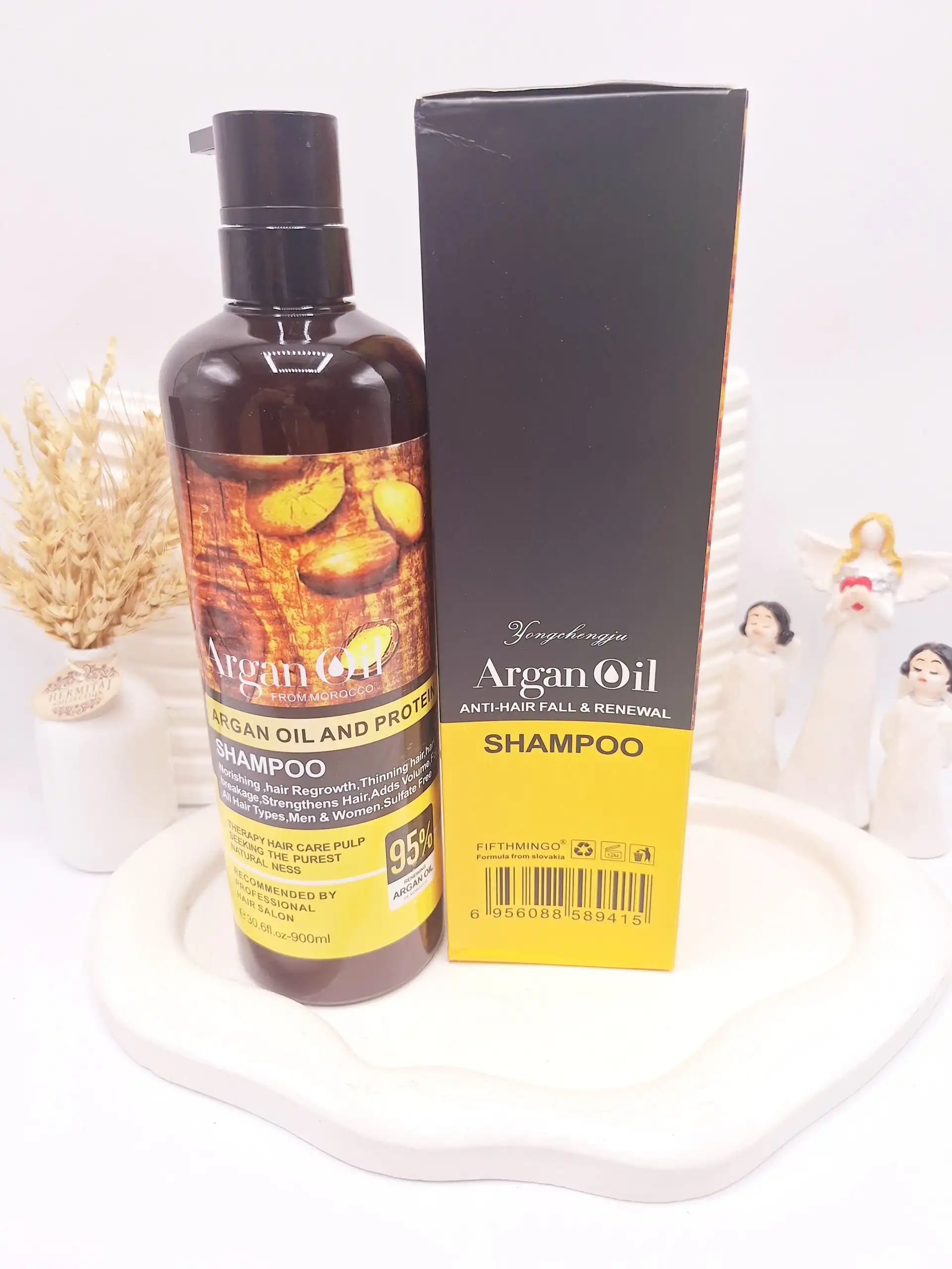 شامپو آرگان ضد وز و موخوره مناسب موهای کراتین شده حجم 900 میل ساخت امارات کد 9415