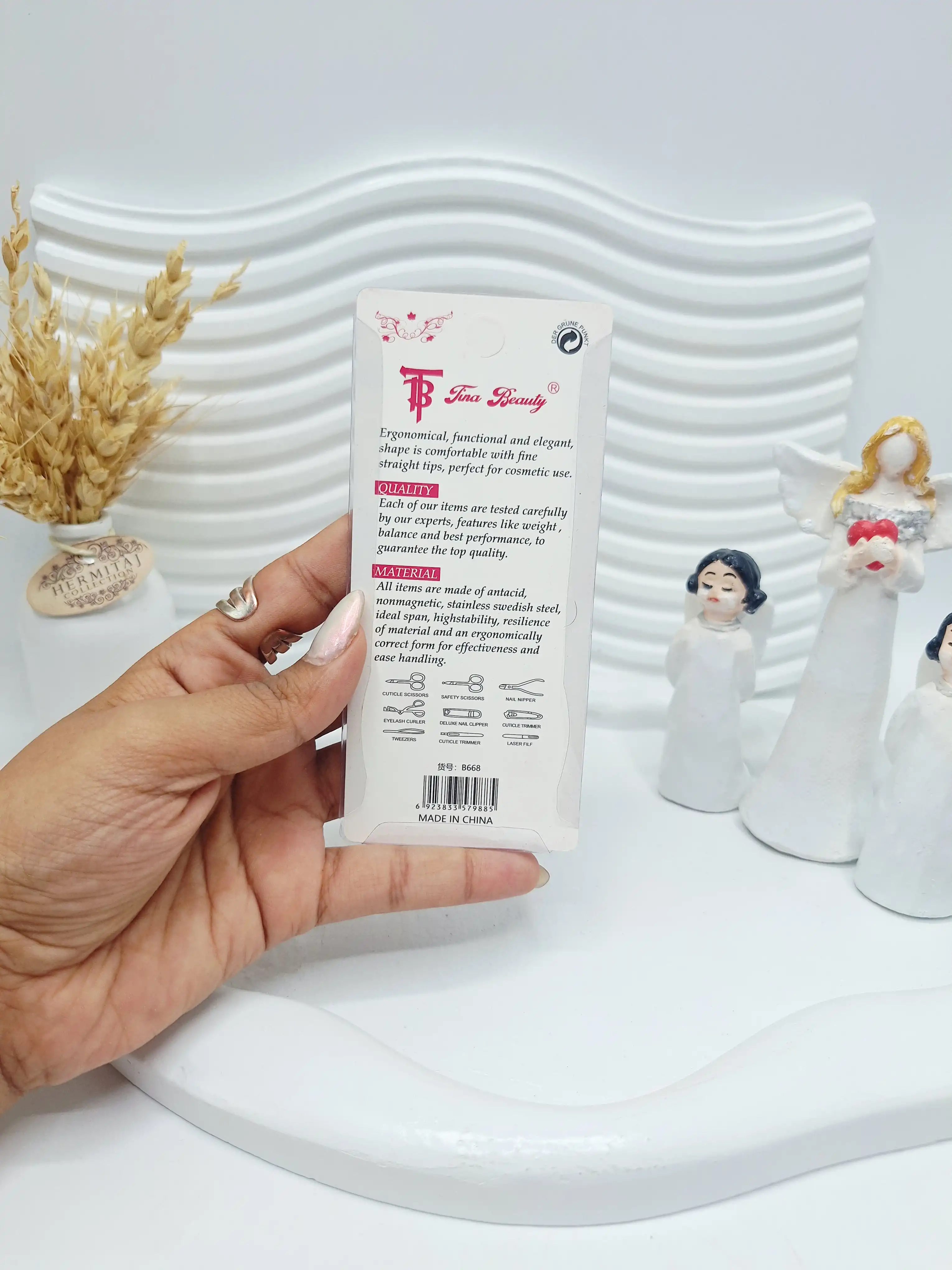 قیچی ابرو فلزی برند Fina Beauty کد 9885